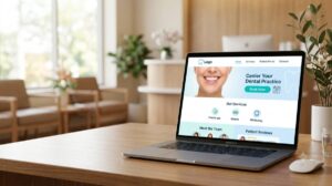 Best dental website design companies Miami — modern dental practice website displayed on laptop screen